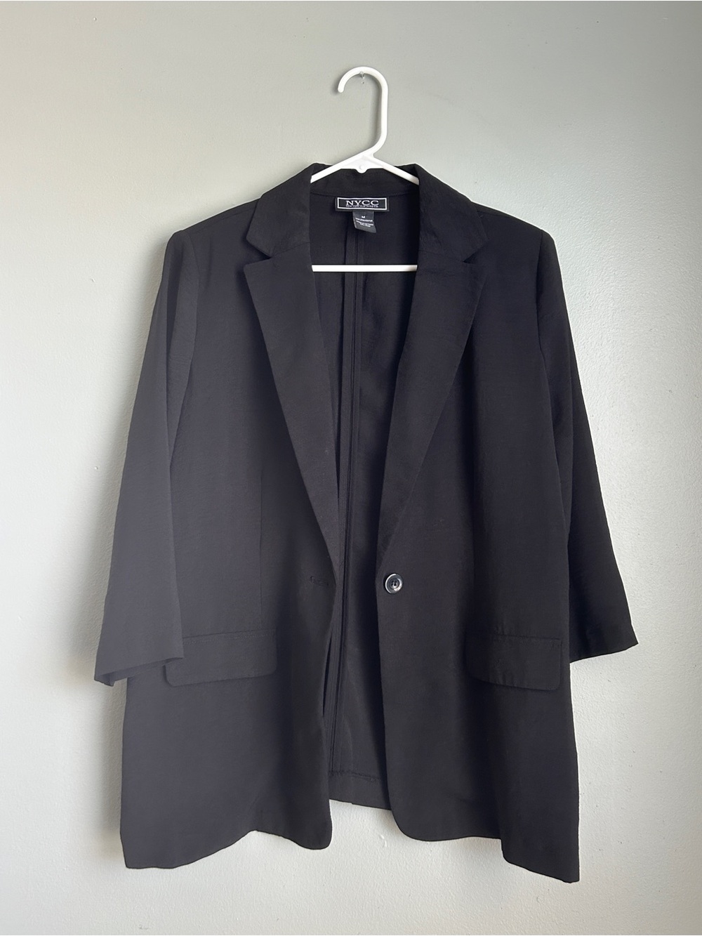 NYCC Black Women's Tailored Single-Button Blazer